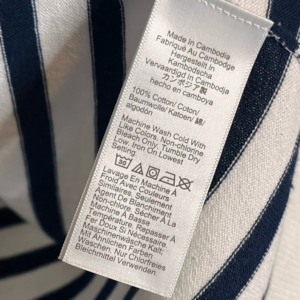 NWT J.CREW CA085 White & Navy Striped Cotton Sweater Shell Tank XL - Picture 5 of 6